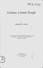 A Century of Jewish Thought