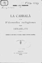 La Cabbala o la Filosofia religiosa degli Israeliti
