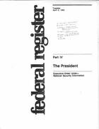 Executive Order 12356, Part IV: The President