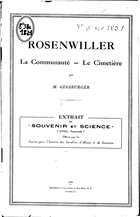 Rosenwiller: La Communauté - Le Cimetière
