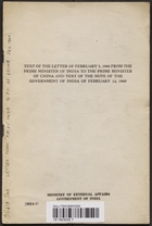 Text of the letter of February 5, 1960 from the Prime Minister of India to the Prime Minister of China and text of the note of the Government of India of Feb. 12, 1960 (b2438311)