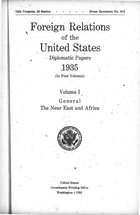 Foreign Relations of the United States: Diplomatic Papers 1935, Volume I