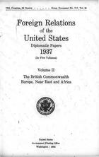 Foreign Relations of the United States: Diplomatic Paper 1937, Volume II