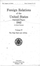 Foreign Relations of the United States: Diplomatic Papers 1942, Volume IV