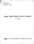 Weggel, Oskar. China Intends to Slow Down the Russians. Near East/North Africa Report No. 2078. JPRS 75106, 11 February 1980.