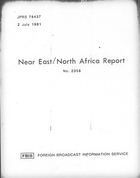 Kabul New Times - Afghanistan, Declarations Mark Founding of National Fatherland Front - Founding Congress, Near East/North Africa Report, No. 2358, JPSR 78437, 2 July 1981