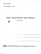 Kaleem Omar: Will the Russians Ever Leave Afghanistan, Soviet Occupation Seen as Permanent: Aims Analyzed, Near East/South Asia Report No. 2816, JPRS 84263, 7 September 1983