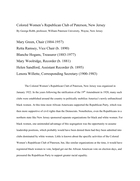 Biographical Sketch of Colored Women's Republican Club of Paterson, New Jersey
