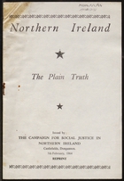 Northern Ireland: The Plain Truth, Published Dungannon: Campaign for Social Justice in Northern Ireland (b3272839)