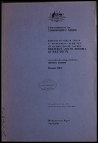 British Nuclear Tests In Australia: A Review Of Operational Safety Measures And Of Possible After-Effects (B2217844)