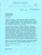 Letter from Barbara Denman, WID Coordinator to Betsy Tolley, Peace Corps, February 21, 1986