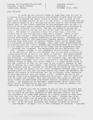 Letter from Dorothy Hutchinson to Friends, November 9-10 , 1954 Letter from Dorothy Hutchinson to Friends, November 9-10 , 1954