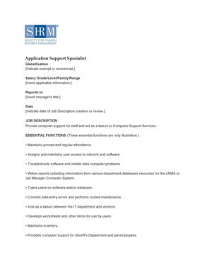 Application Support Specialist Application Support Specialist