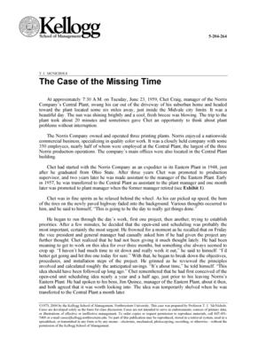 The Case of the Missing Time The Case of the Missing Time