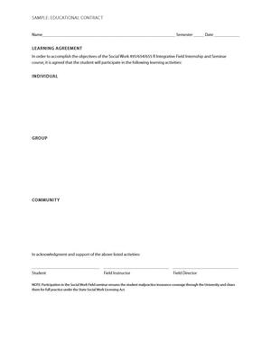Sample: Educational Contract Sample: Educational Contract