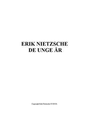Erik Nietzche - De unge år (2007) Erik Nietzche - De unge år (2007)