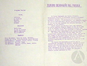 Program for Actos of Teatro Desengano del Pueblo. Program for Actos of Teatro Desengano del Pueblo.