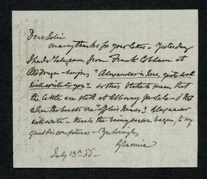Letter to Edith Thompson, July 13, 1888 Letter to Edith Thompson, July 13, 1888