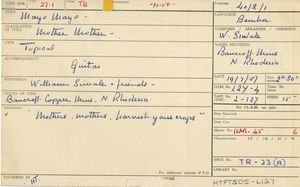 Mayo, mayo = mother, mother! (Field Card) Mayo, mayo = mother, mother! (Field Card)