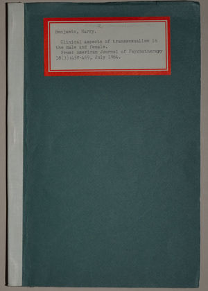 Clinical Aspects of Transsexualism in the Male and Female Clinical Aspects of Transsexualism in the Male and Female