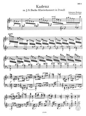 Kadenz zu J. S. Bach Klavierconzert in D Moll Kadenz zu J. S. Bach Klavierconzert in D Moll
