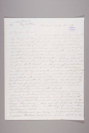Letter from Sarah Pugh to Elizabeth Pease, September 20, 1842 Letter from Sarah Pugh to Elizabeth Pease, September 20, 1842
