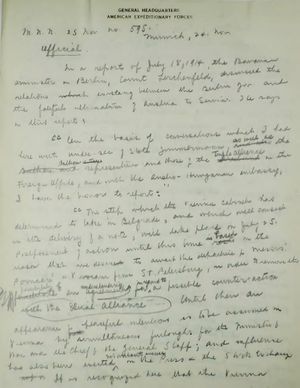 Handwritten Intelligence Report Re Count Lerchenfeld S 1914 Report On Relations Between Berlin Austria Hungary November 1918 Alexander Street A Proquest Company