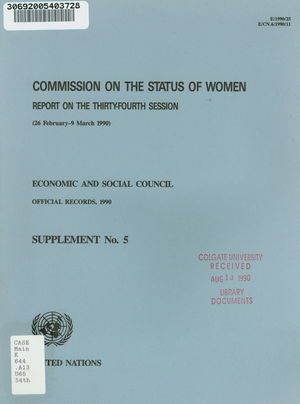 Report of the 34th Session, 26 February-9 March 1990 Report of the 34th Session, 26 February-9 March 1990