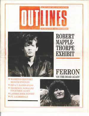 Outlines, The Voice of the Gay and Lesbian Community, Vol. 2 No. 10, MARCH 1989 Outlines, The Voice of the Gay and Lesbian Community, Vol. 2 No. 10, MARCH 1989