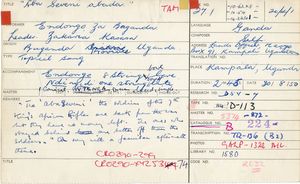 Aba Seveni abada (Field Card) Aba Seveni abada (Field Card)