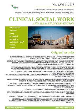 Clinical Social Work and Health Intervention, No. 2, Vol. 5, 2015, Clinical Social Work, No. 2, Vol. 5, 2015 Clinical Social Work and Health Intervention, No. 2, Vol. 5, 2015, Clinical Social Work, No. 2, Vol. 5, 2015