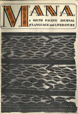 MANA: A South Pacific Journal of Language and Literature, Vol. 5, No. 1 MANA: A South Pacific Journal of Language and Literature, Vol. 5, No. 1