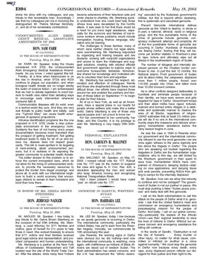Congressional Record - Hon. Barbara Lee Of California Speaking To The House About The Human Rights Crisis In Darfur, May 18, 2004 Congressional Record - Hon. Barbara Lee Of California Speaking To The House About The Human Rights Crisis In Darfur, May 18, 2004