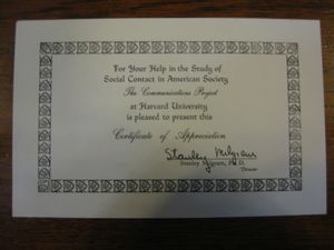 Certificate of Appreciation For Your Help in the Study of Social Contact in American Society Certificate of Appreciation For Your Help in the Study of Social Contact in American Society