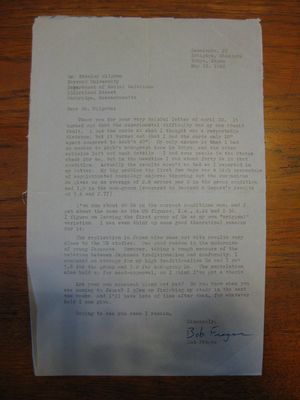 Robert Frager to Stanley Milgram, May 18, 1966 Robert Frager to Stanley Milgram, May 18, 1966
