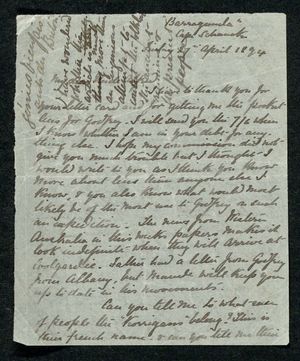 Letter from Edith Thompson to Alfred William Howitt, April 18, 1894 Letter from Edith Thompson to Alfred William Howitt, April 18, 1894