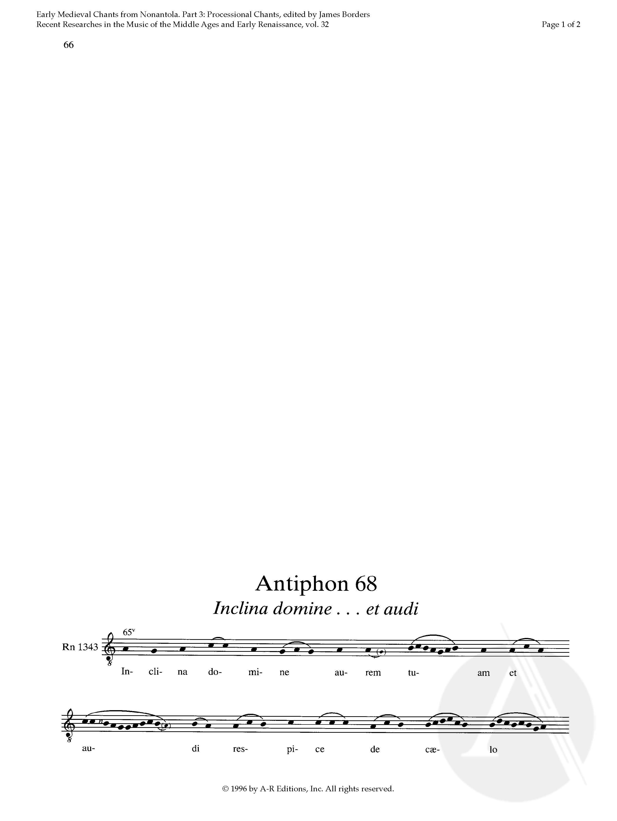 Antiphon 68 Inclina Domine Et Audi Alexander Street A Proquest Company