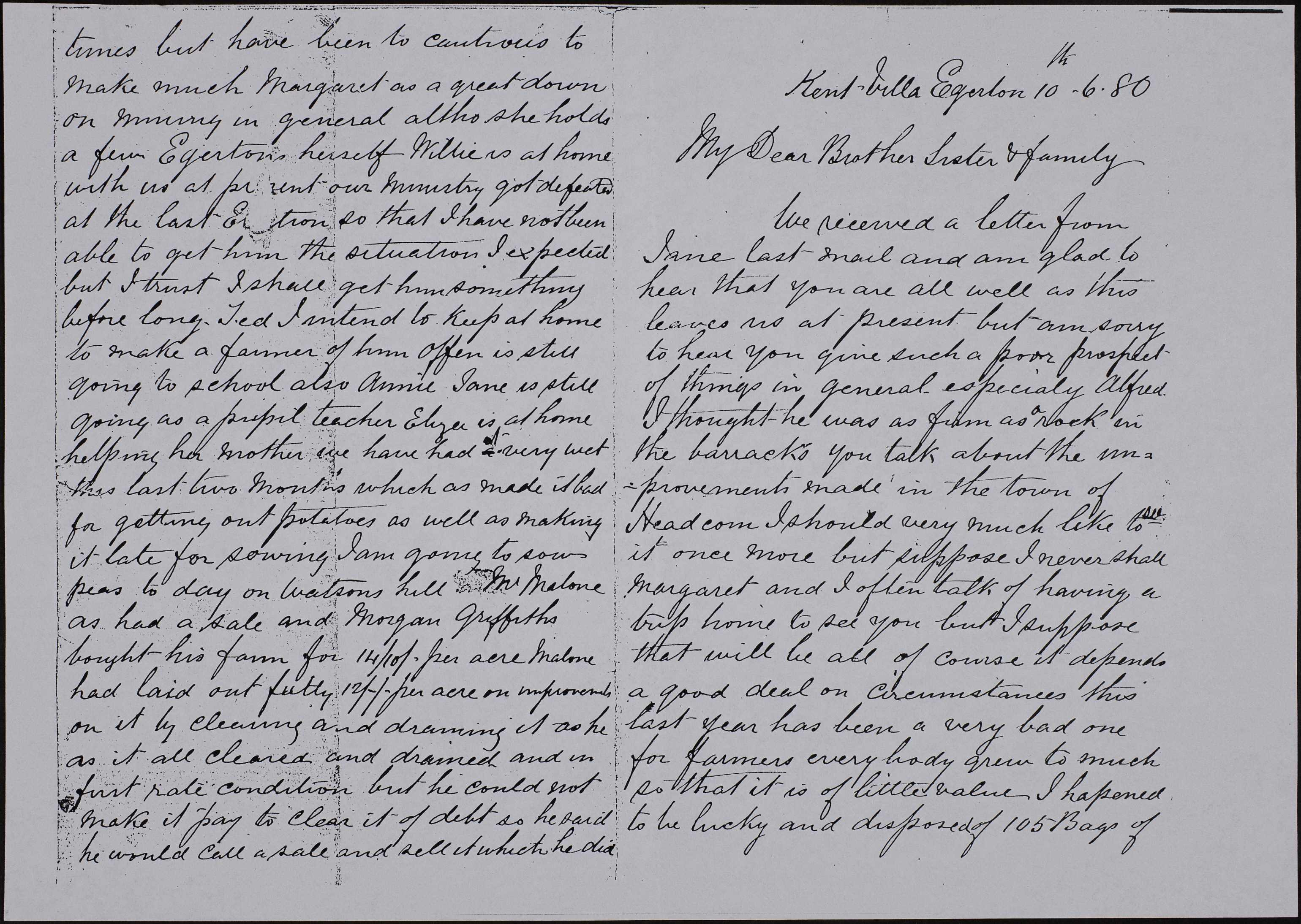 Letter From Anonymous To Brother Sister And Family June 10 1880 Alexander Street A Proquest Company