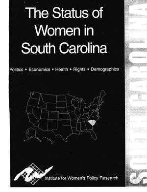 The Status of Women in South Carolina, 2002 The Status of Women in South Carolina, 2002