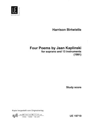 Four Poems by Jaan Kaplinski Four Poems by Jaan Kaplinski