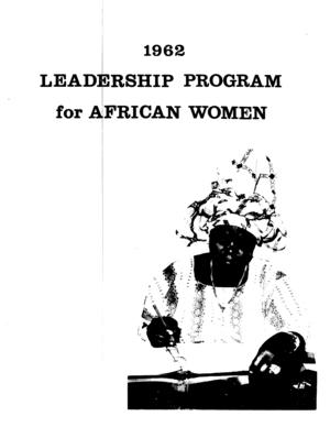 1962 Leadership Program for African Women 1962 Leadership Program for African Women