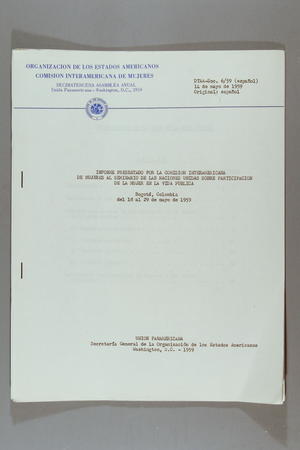 Informe Presentado Por La Comisión Interamericana de Mujeres al Seminario de las Naciones Unidas Sobre Participacion de la Mujer en la Vida Publica Informe Presentado Por La Comisión Interamericana de Mujeres al Seminario de las Naciones Unidas Sobre Participacion de la Mujer en la Vida Publica