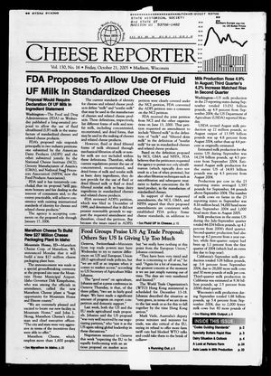 Cheese Reporter, Vol. 130, No. 16, Friday, October 21, 2005 Cheese Reporter, Vol. 130, No. 16, Friday, October 21, 2005
