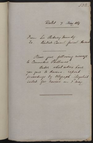 Written Communication From Sir Rodney Mundy To British Consul General In Havana Re Message For Commodore Phillimore May 7 1869 Alexander Street A Proquest Company Has clear negative dynamics in attracting traffic. alexander street a proquest company