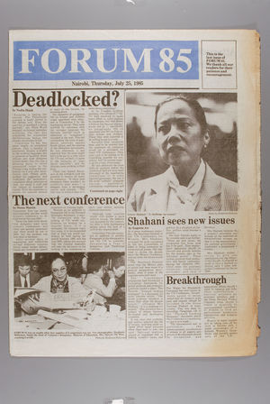 Forum 85, Thursday, July 25, 1985 Forum 85, Thursday, July 25, 1985