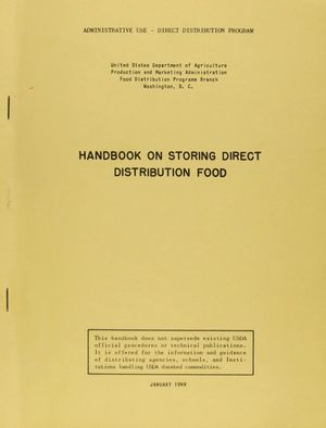 Handbook on Storing Direct Distribution Food Handbook on Storing Direct Distribution Food