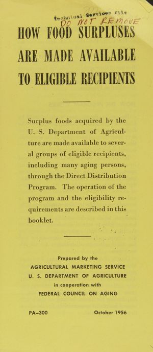HOW FOOD SURPLUSES ARE MADE AVAILABLE TO ELIGIBLE RECIPIENTS HOW FOOD SURPLUSES ARE MADE AVAILABLE TO ELIGIBLE RECIPIENTS