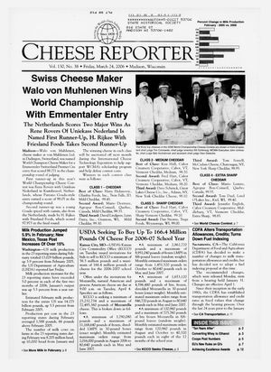 Cheese Reporter, Vol. 130, No. 38, Friday, March 24, 2006 Cheese Reporter, Vol. 130, No. 38, Friday, March 24, 2006