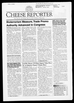 Cheese Reporter, Vol. 126, No. 46, Friday, May 24, 2002 Cheese Reporter, Vol. 126, No. 46, Friday, May 24, 2002