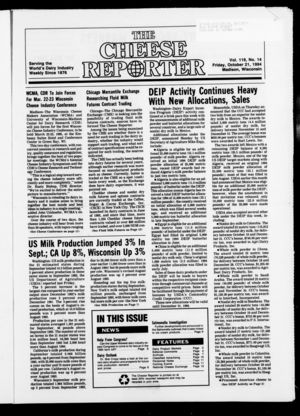 Cheese Reporter, Vol. 119, no. 14, October 21, 1994 Cheese Reporter, Vol. 119, no. 14, October 21, 1994